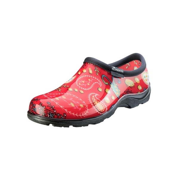 Sloggers Woman's Rain and Garden Shoe Paisley Red Size 8 5104RD08